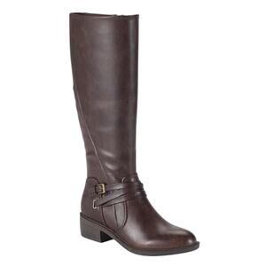 Baretraps Women's Stratford Wide Calf Riding Boots Dark Brown Size 7